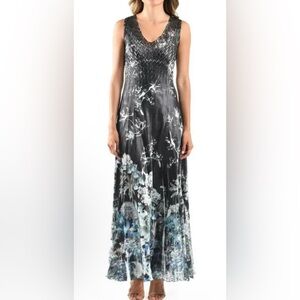 KOMAROV  Lace-Up Back Maxi Dress M